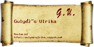 Gulyás Ulrika névjegykártya